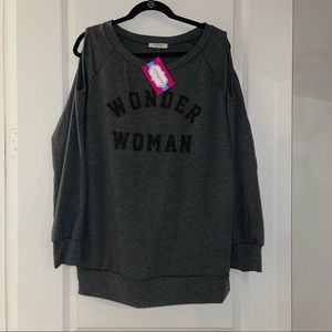 Wonder Woman Cold Shoulder Sweatshirt - NWT